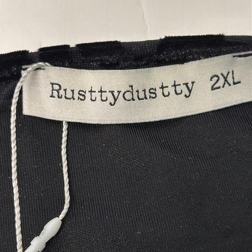 Rusttydustty Black Velvet Blouse Size 2X - Picture 9 of 13